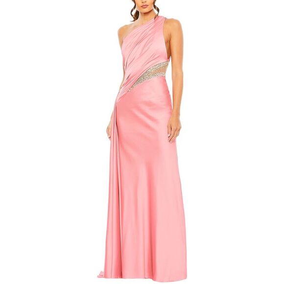 Mac Duggal WomensShoulder Embellished Satin Gown